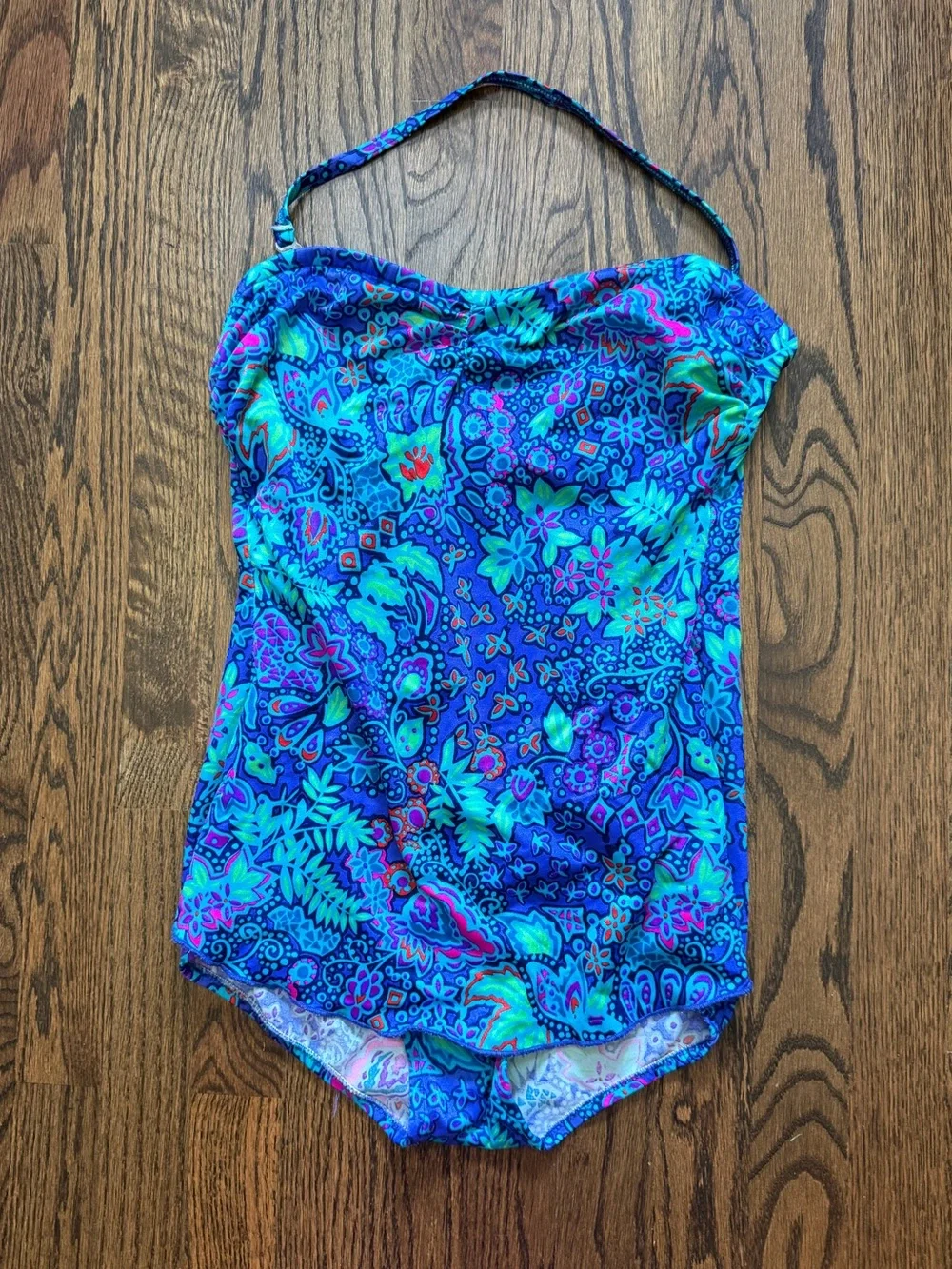 Floral Paisley One-Piece Swimsuit Vintage Made in USA
